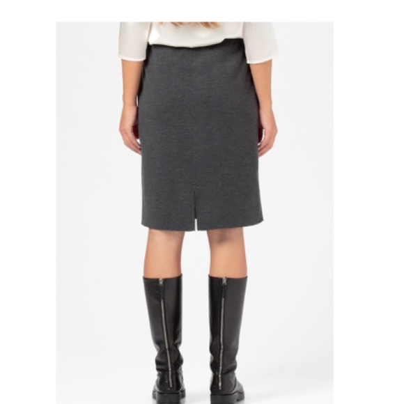 Vintage Pencil Skirt Mister Leonard Pure Virgin Wool Gray Women Size 14P - Picture 2 of 8